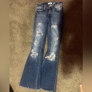 KanCan Highrise Distressed Flare Jeans